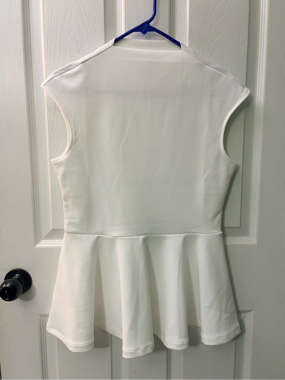 H&M White Mock Neck Peplum Top